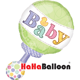 美国Anagram进口铝箔铝膜气球大号婴儿拨浪鼓