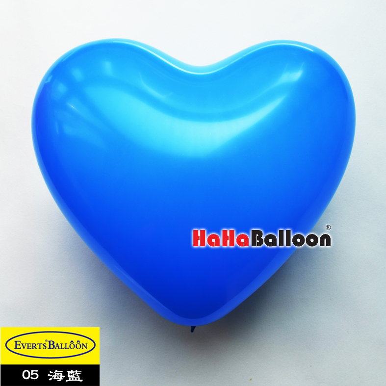 爱心形气球10寸标准海蓝色100个/包