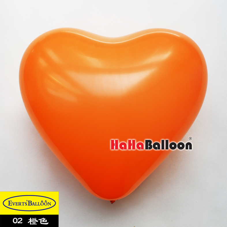爱心形气球10寸标准橙色100个/包
