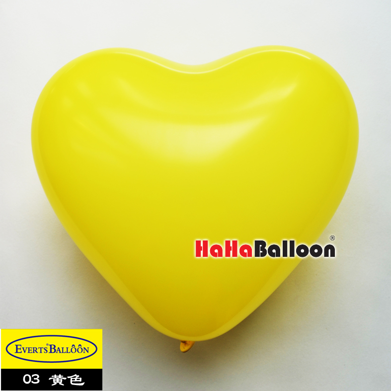 爱心形气球5寸标准黄色100个/包