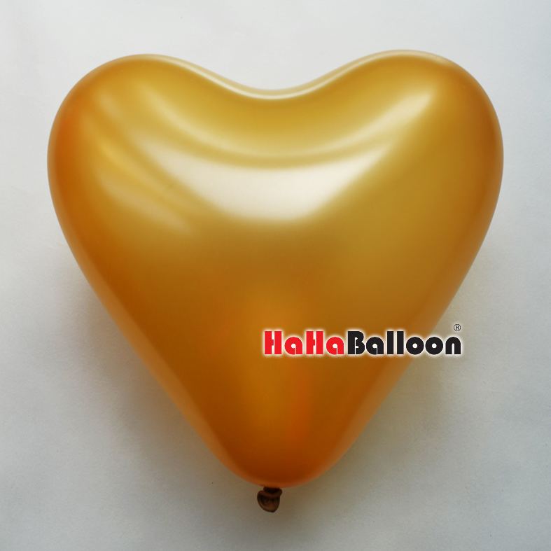 爱心形气球12寸珠光金色100个/包