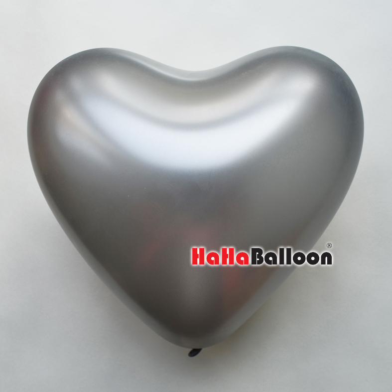 爱心形气球12寸珠光银色100个/包