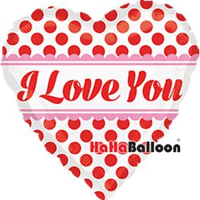 美国Anagram进口铝箔铝膜气球18寸爱你的红圆点