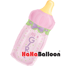 美国Anagram进口铝箔铝膜气球大号奶瓶粉色女孩