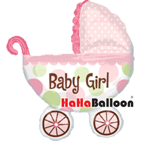 美国Anagram进口铝箔铝膜气球大号婴儿车粉色（女孩）