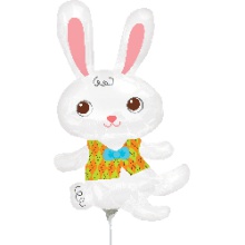 美国Anagram铝箔铝膜气球手持手拿小号手穿背心的邦尼兔子