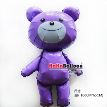 铝膜铝箔气球大号紫色小熊