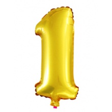 铝膜铝箔气球中号金色数字1
