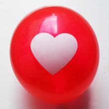 印花气球12英寸红色印爱心100个/包