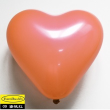 爱心形气球10寸标准蜜桃红色100个/包