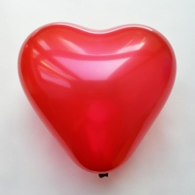 爱心形气球10寸水晶红色100个/包