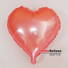 铝箔铝膜气球光版17寸爱心形蜜桃色
