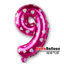铝膜铝箔气球40寸大号粉色数字9