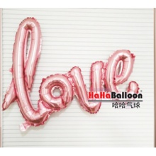 铝箔铝膜气球大号英文字母连体LOVE粉色