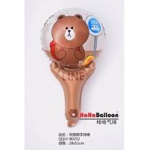 铝箔铝膜气球18寸手持手柄布朗熊
