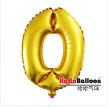 铝膜铝箔气球40寸大号金色数字0