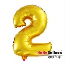 铝膜铝箔气球40寸大号金色数字2