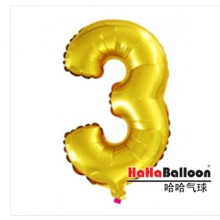 铝膜铝箔气球40寸大号金色数字3
