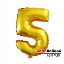 铝膜铝箔气球40寸大号金色数字5