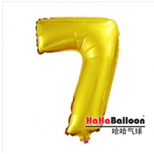 铝膜铝箔气球40寸大号金色数字7