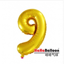 铝膜铝箔气球40寸大号金色数字9