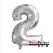 铝膜铝箔气球40寸大号银色数字2