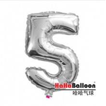 铝膜铝箔气球40寸大号银色数字5