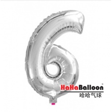 铝膜铝箔气球40寸大号银色数字6