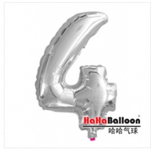 铝膜铝箔气球中号银色数字4