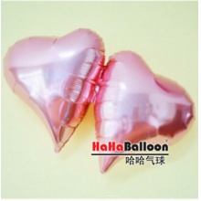 铝箔铝膜气球37寸铝箔双心粉色