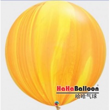 Q牌条纹玛瑙气球30寸黄色1个