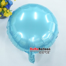 铝箔铝膜气球光版18寸圆形浅蓝色