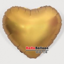铝箔铝膜气球光版18寸爱心形磨砂金属金色