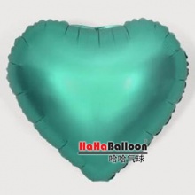 铝箔铝膜气球光版18寸爱心形磨砂金属绿色