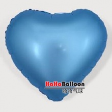 铝箔铝膜气球光版18寸爱心形磨砂金属浅蓝色