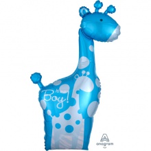 美国Anagram进口铝箔铝膜气球大号长颈鹿蓝色（男孩）