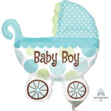 美国Anagram铝箔铝膜气球手持手拿小号男孩婴儿车