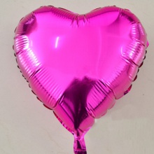 铝箔铝膜气球光版10寸爱心形玫红色