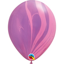 Q牌条纹玛瑙气球11寸粉紫色1个