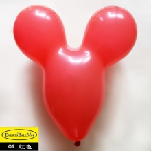 乳胶米奇头兔头气球10寸红色100个/包