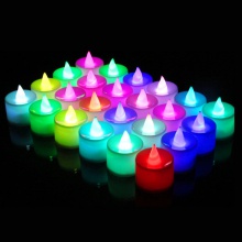 发光蜡烛电子蜡烛七彩色一盒（24个）