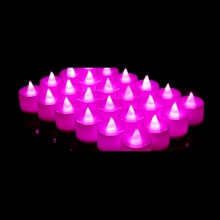发光蜡烛电子蜡烛粉色一盒（24个）