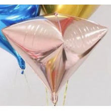 光版铝箔铝膜气球24寸4D钻石菱形锥形香槟色